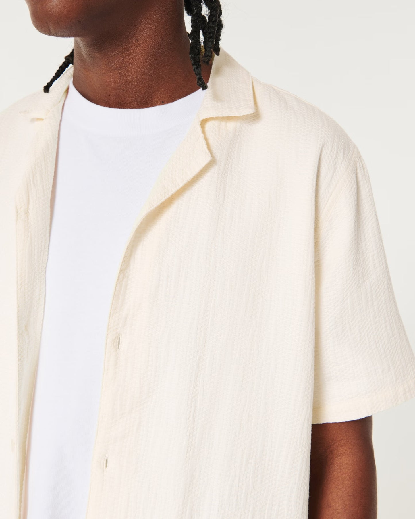 Camisa manga corta holgada y texturizada