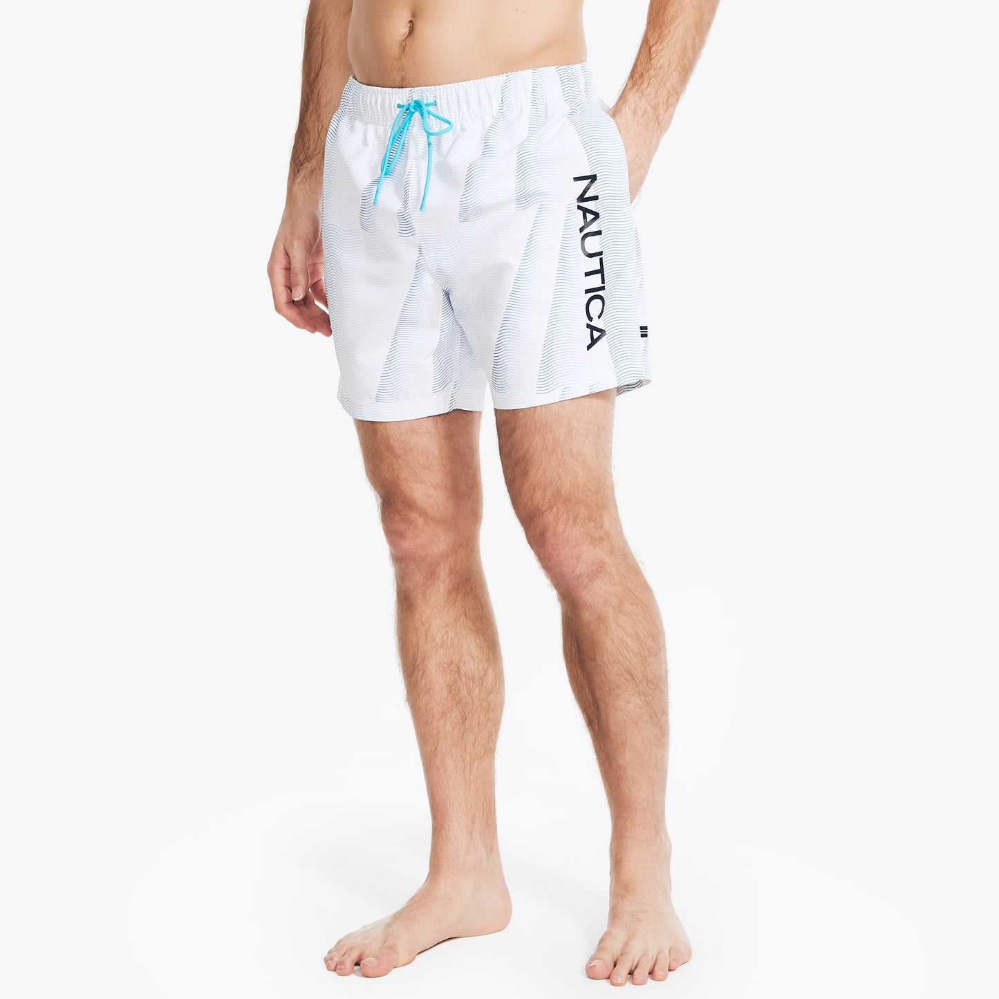 Traje de baño estampado en ondas tipo short 6" secado rápido