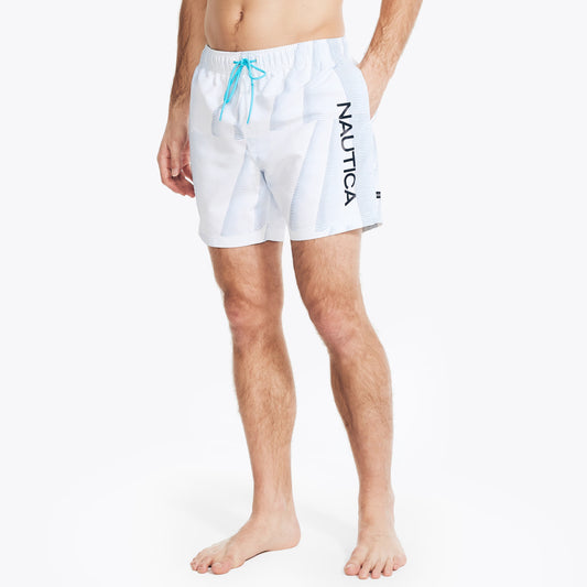 Traje de baño estampado en ondas tipo short 6" secado rápido