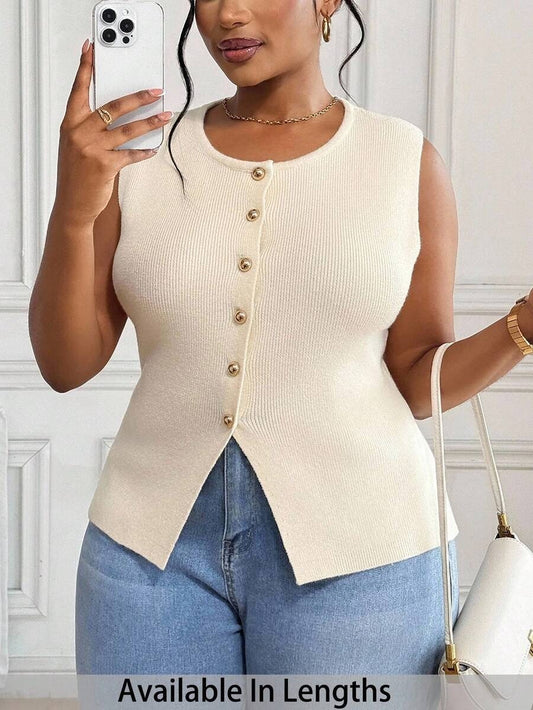 Blusa de punto con botones dorados