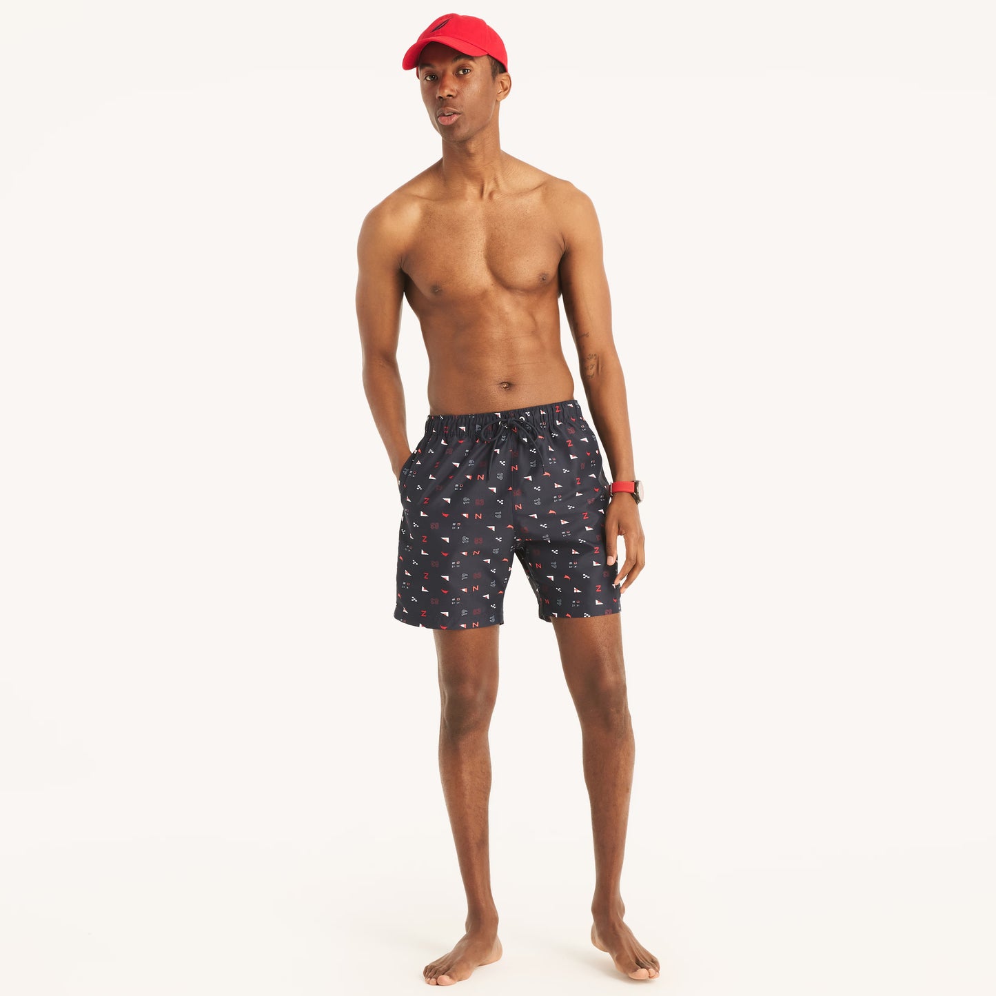 Traje de baño estampado tipo short 6" secado rápido