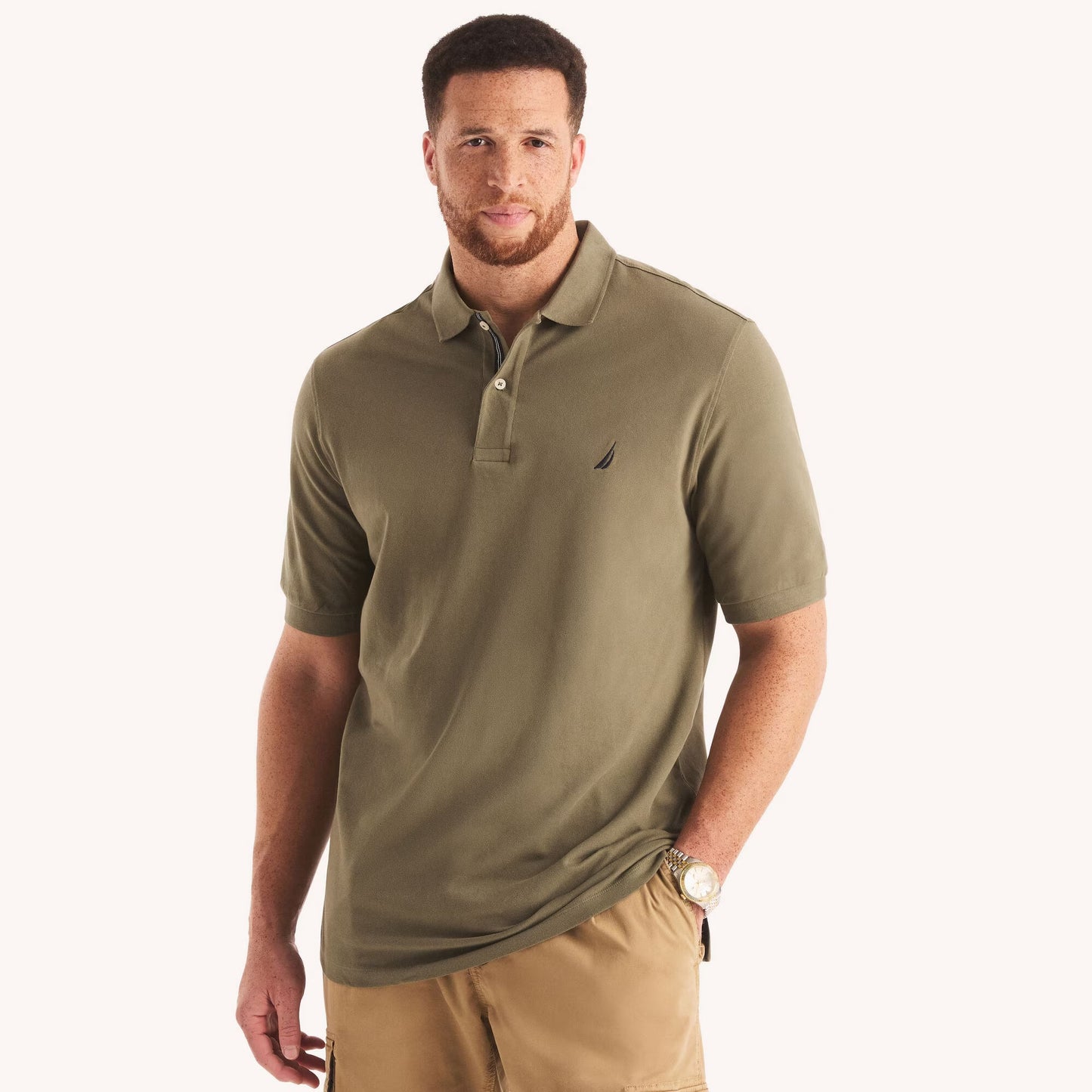 Chemise regular performance unicolor con logo para grandes