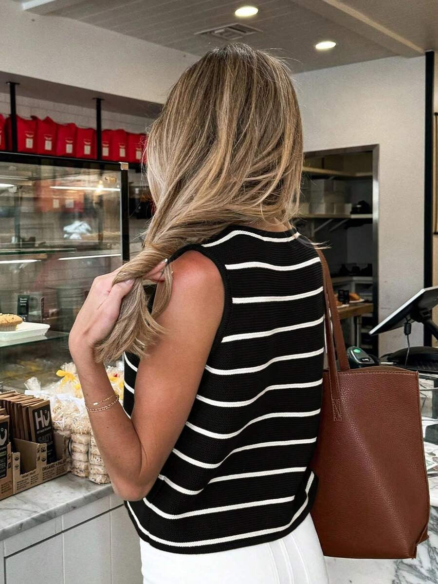 Top de punto a rayas