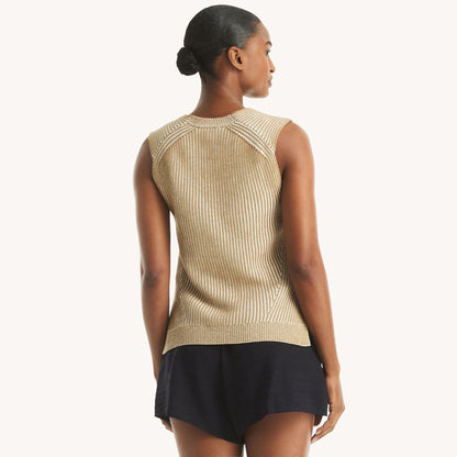 Top cuello en V tejido