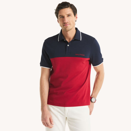 Chemise de algodón ajustada con colores combinados