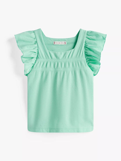 Blusa texturizada con fruncido para niña