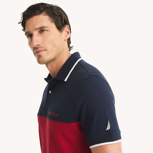Chemise de algodón ajustada con colores combinados
