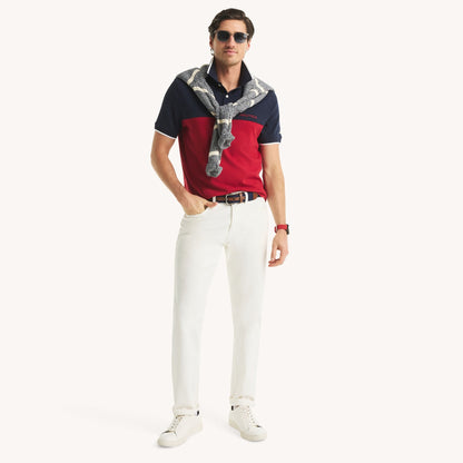 Chemise de algodón ajustada con colores combinados