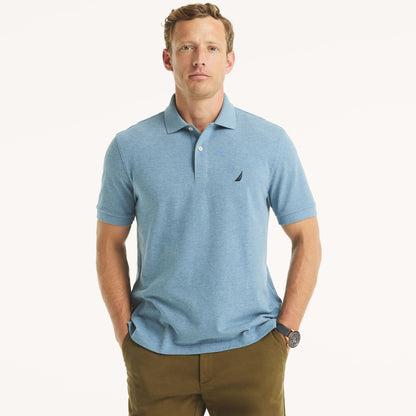 Chemise regular unicolor con logo heathered