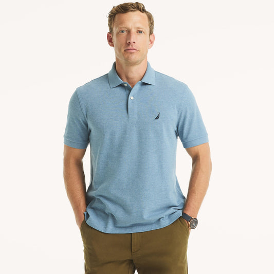 Chemise regular unicolor con logo heathered