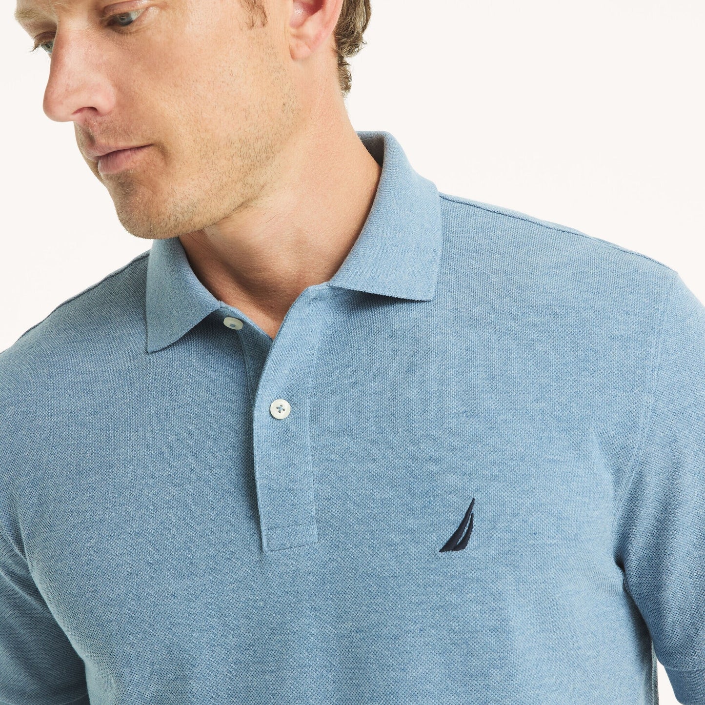 Chemise regular unicolor con logo heathered