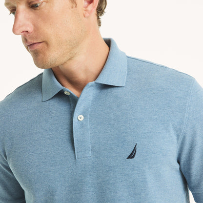 Chemise regular unicolor con logo heathered