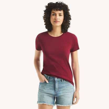 Franela cuello redondo unicolor con logo