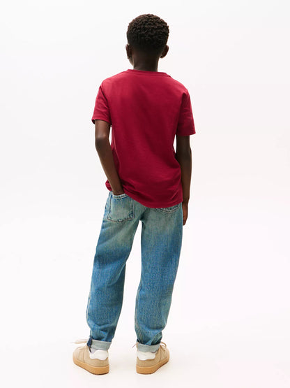 Franela cuello redondo unicolor con logo