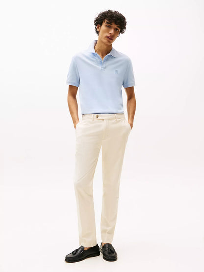 Chemise regular unicolor con logo en monograma bordado