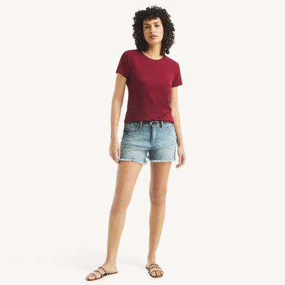 Franela cuello redondo unicolor con logo