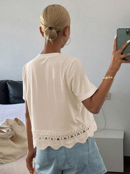 Blusa con aplicación de encaje