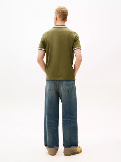 Chemise regular con cuello y mangas ribeteadas