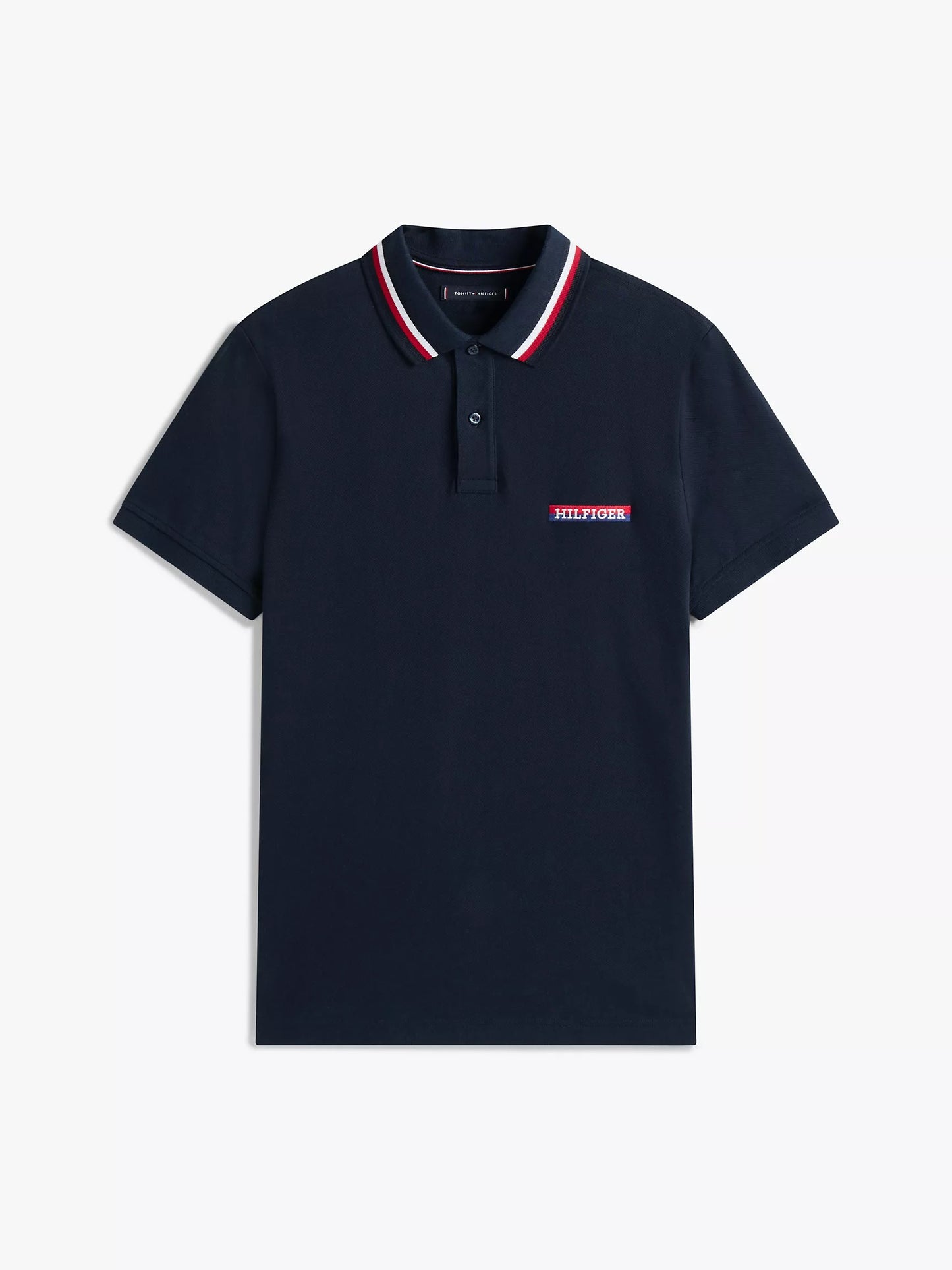 Chemise regular con cuello ribeteado y logo bordado