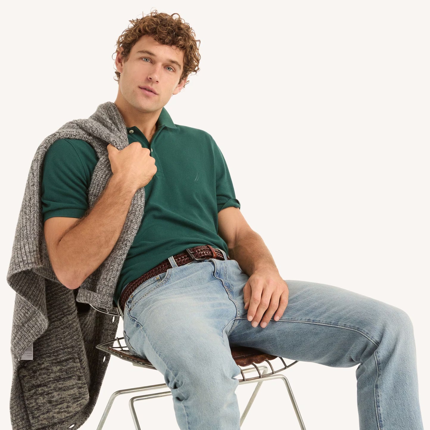 Chemise regular unicolor con logo