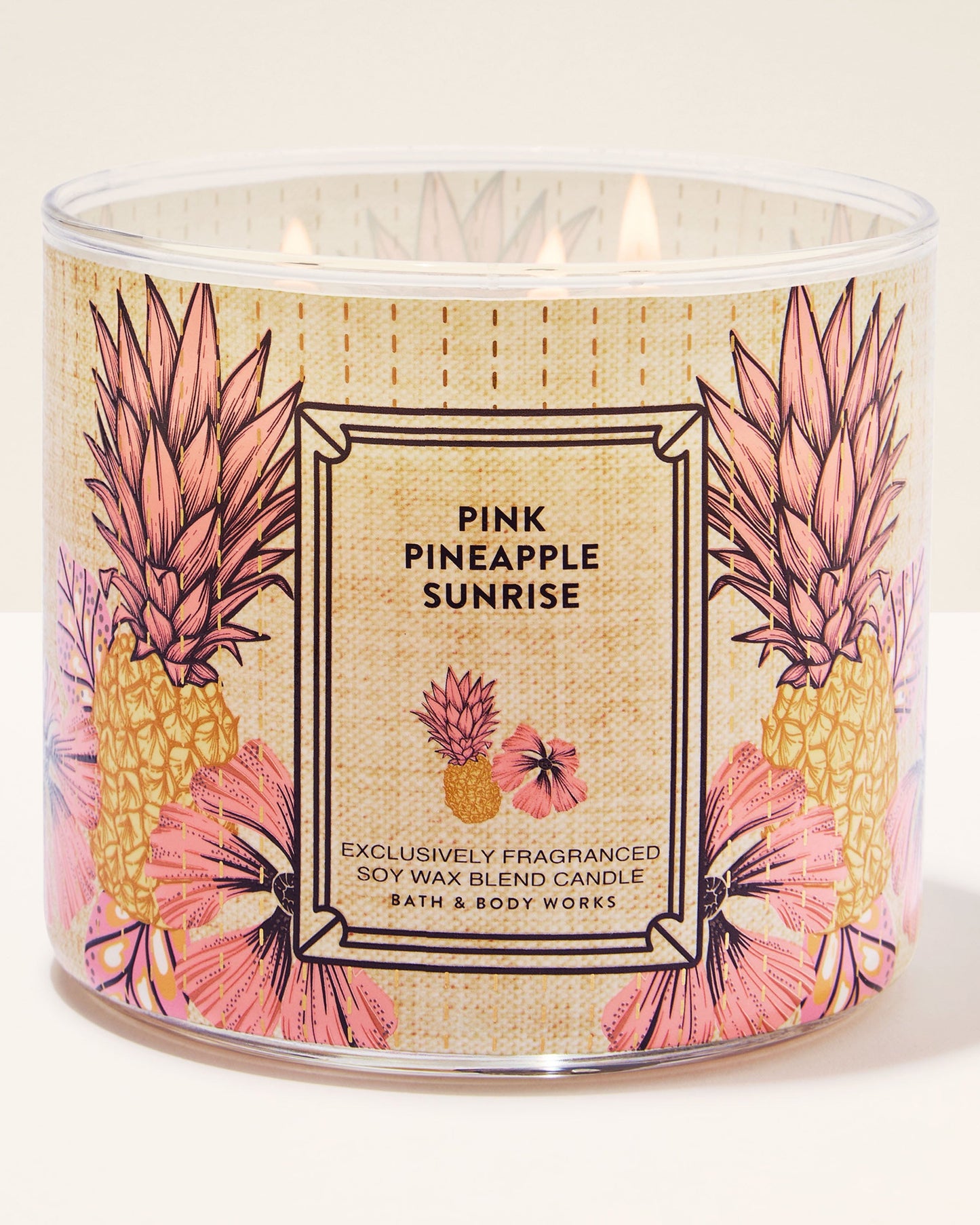 Vela 3 mechas Pink Pineapple Sunrise