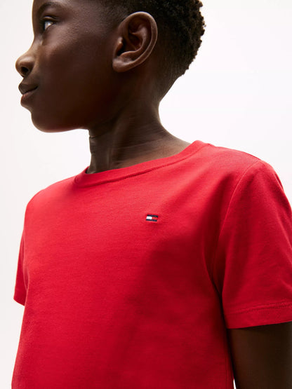 Franela cuello redondo unicolor con logo