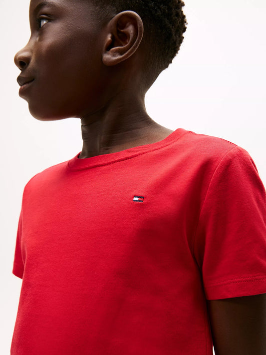 Franela cuello redondo unicolor con logo