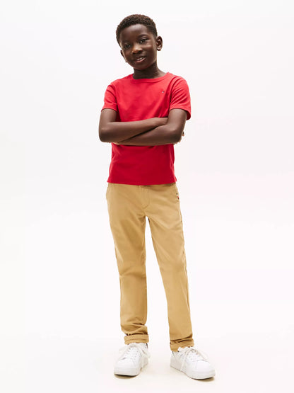 Franela cuello redondo unicolor con logo