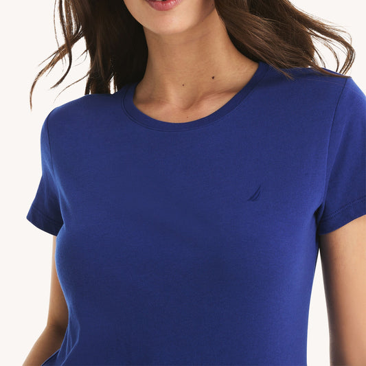 Franela cuello redondo unicolor con logo