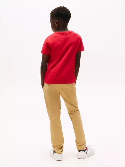 Franela cuello redondo unicolor con logo