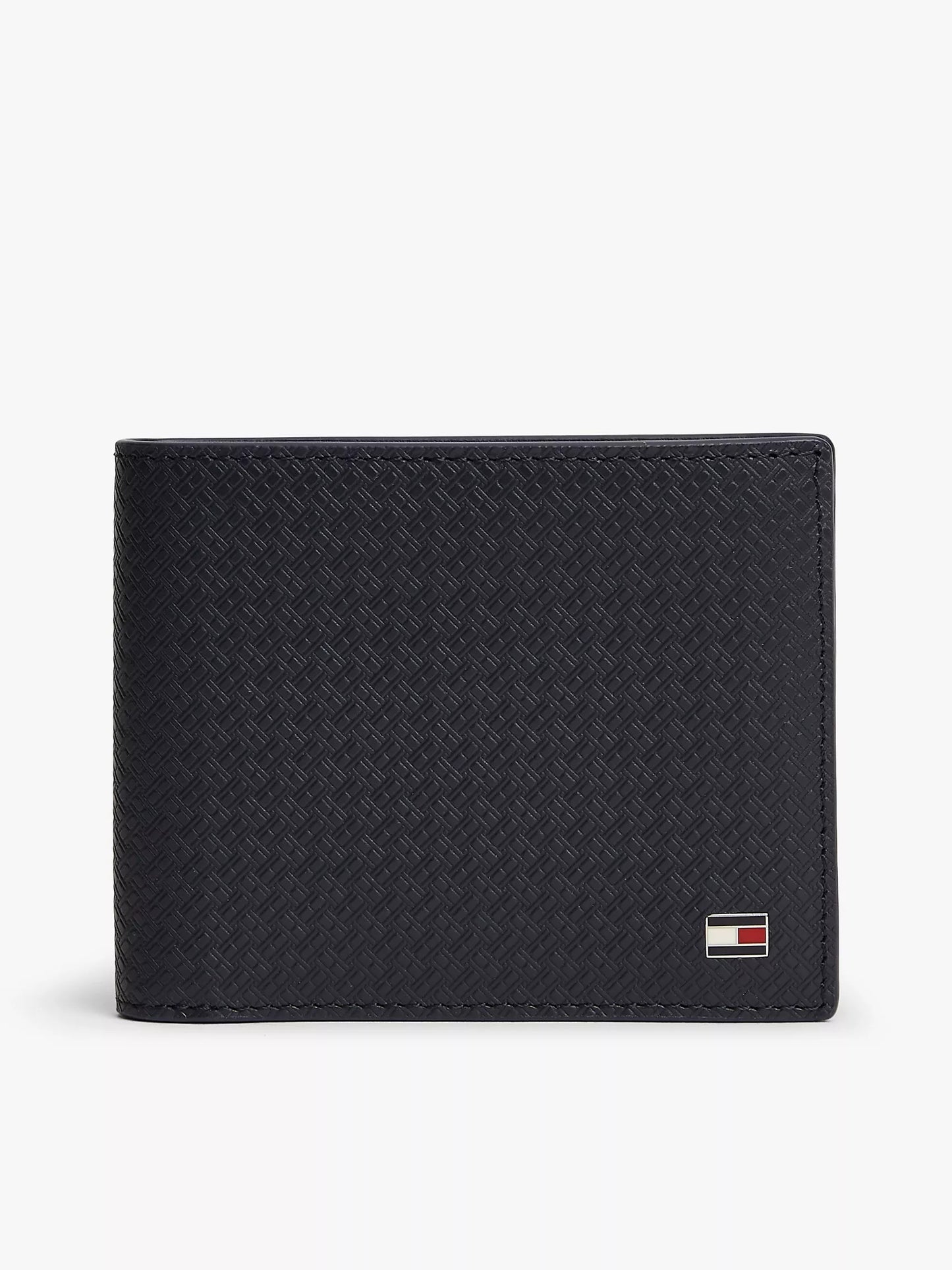 Cartera plegable de cuero con logotipo de bandera estampado