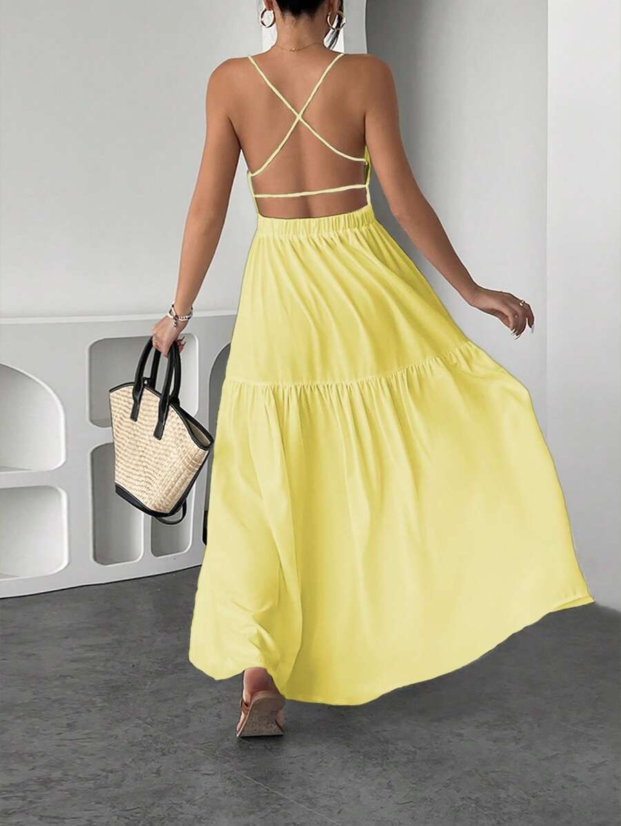 Vestido largo de espalda descubierta