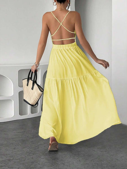 Vestido largo de espalda descubierta