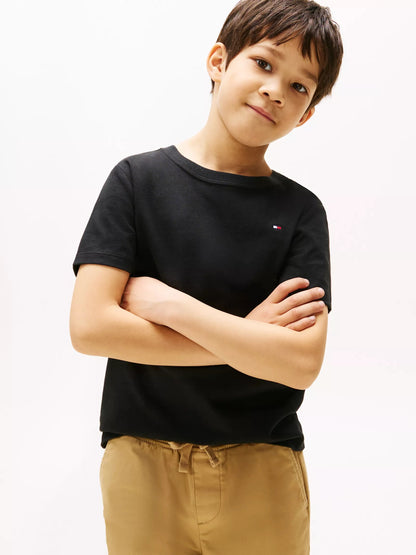 Franela cuello redondo unicolor con logo