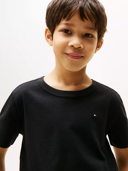 Franela cuello redondo unicolor con logo