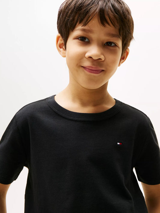 Franela cuello redondo unicolor con logo