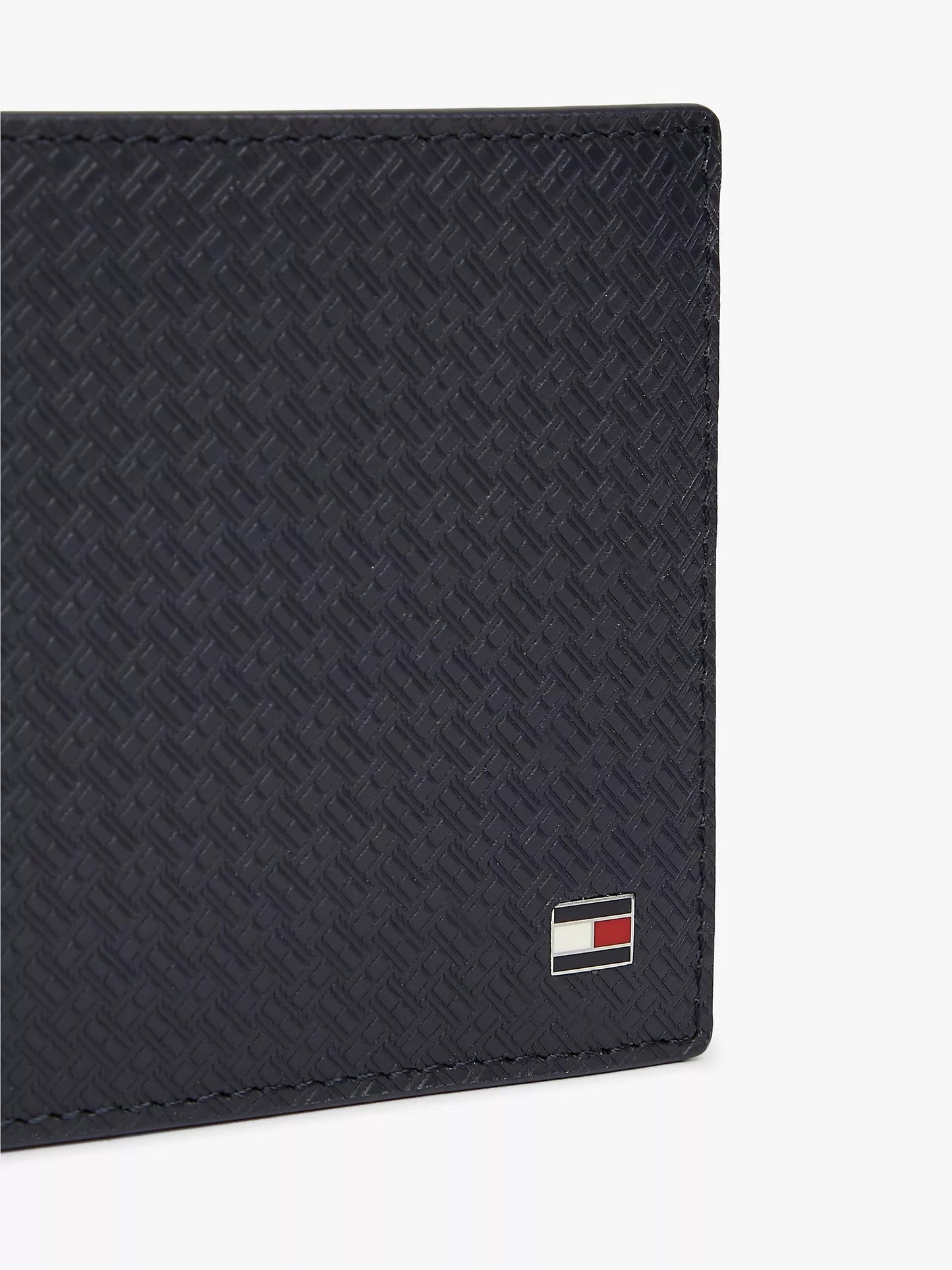 Cartera plegable de cuero con logotipo de bandera estampado