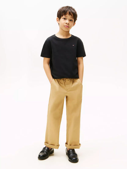 Franela cuello redondo unicolor con logo