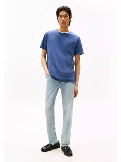 Franela cuello redondo unicolor con bolsillo