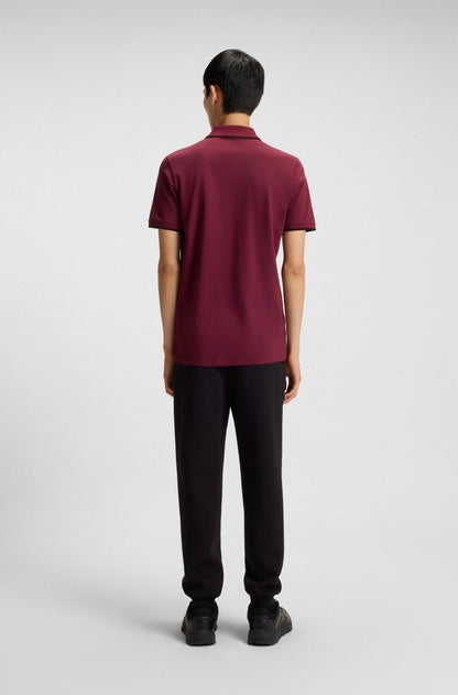 Chemise ajustada con cuello y mangas ribeteadas