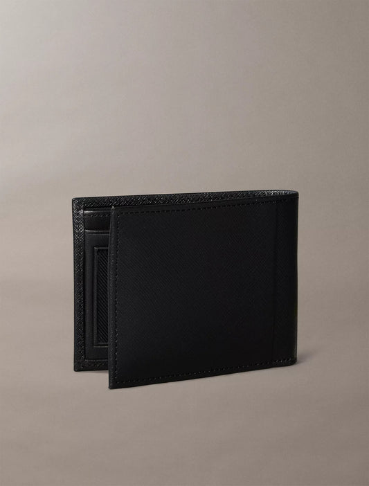 Cartera de caballero doble de piel saffiano