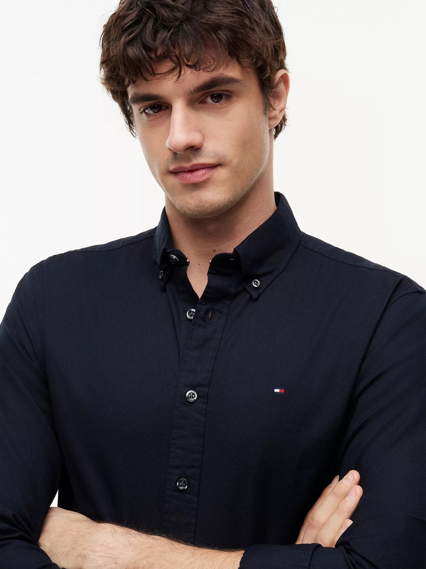 Camisa manga larga unicolor Oxford