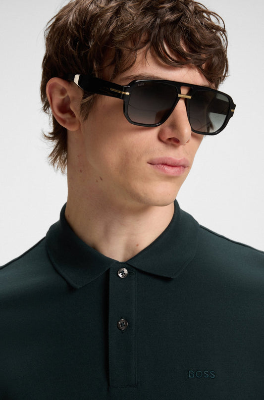 Chemise regular unicolor con logo