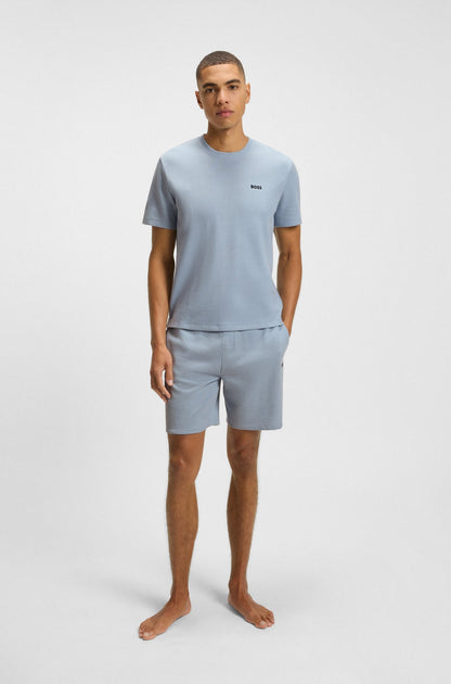 Franela cuello redondo unicolor con textura y logo