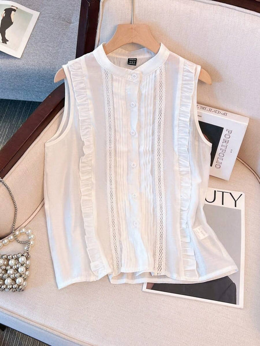 Blusa con dobladillo de volantes