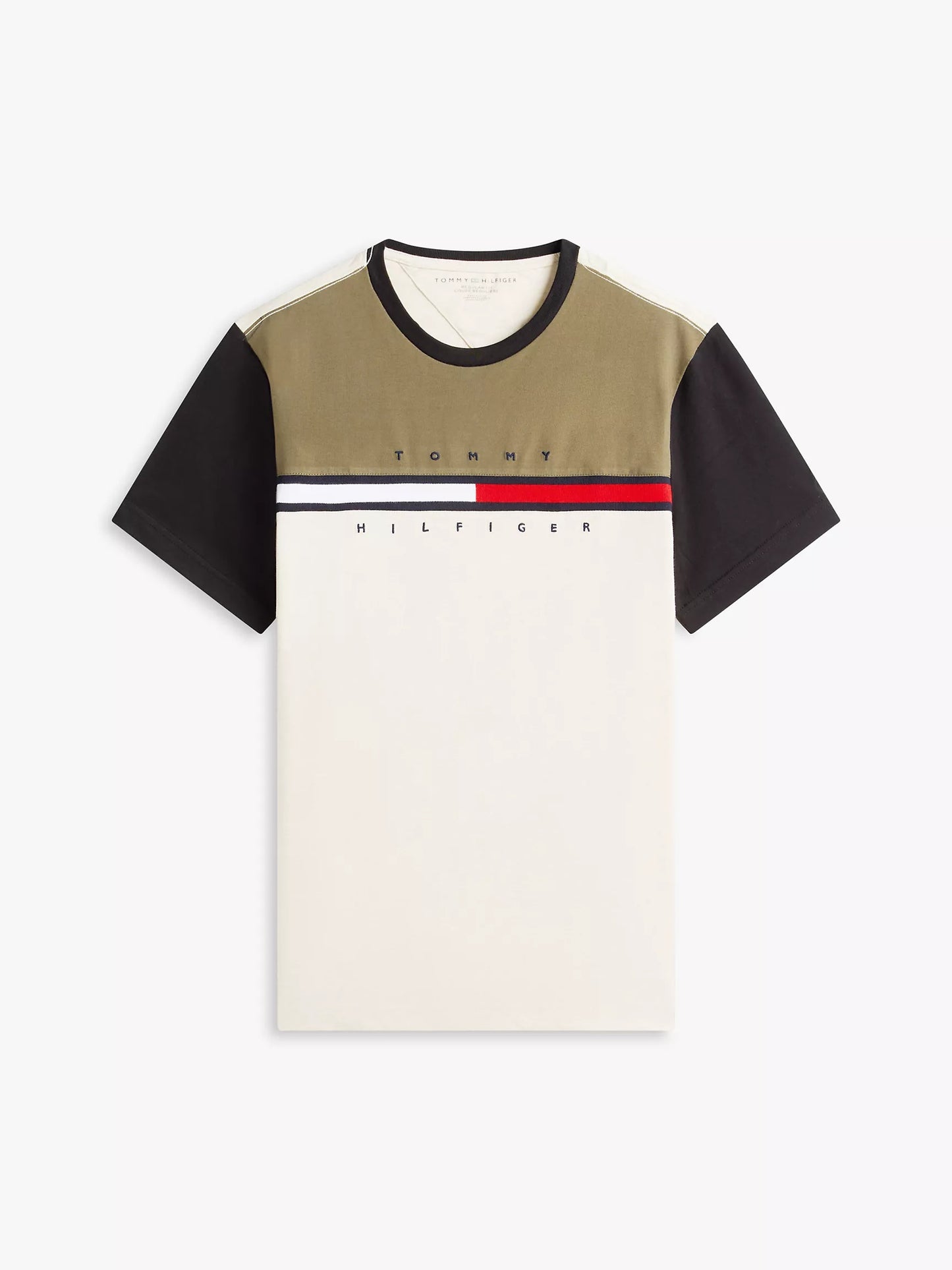 Franela con logo de bandera central y colores en bloque