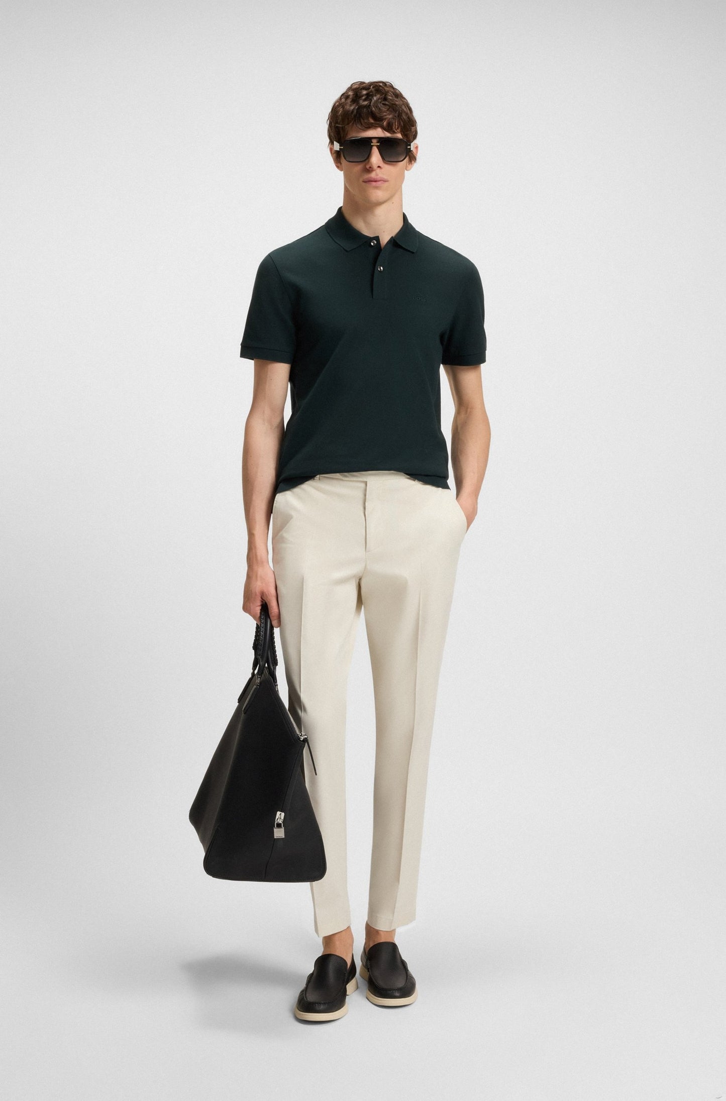 Chemise regular unicolor con logo