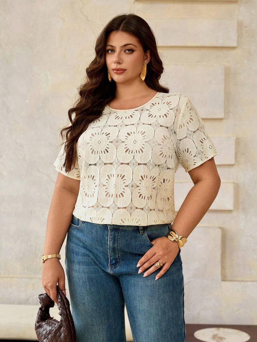 Blusa de encaje floral