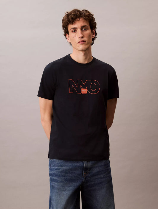 Franela cuello redondo con estampado NYC central