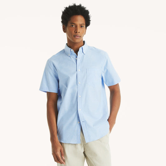 Camisa manga corta unicolor oxford